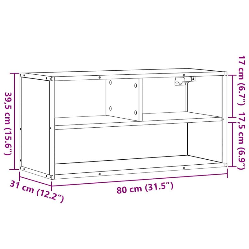 Casa si Gradina - Mobilier - Comode si corpuri - Comode - Dulap TV, negru, 80x31x39,5 cm, lemn prelucrat si metal - Infinity.ro