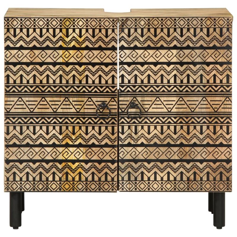 Casa si Gradina - Mobilier - Mobilier baie - Comode baie - Dulap chiuveta de baie, negru, 62x33x58 cm, lemn masiv de mango - Infinity.ro