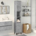 Casa si Gradina - Mobilier - Mobilier baie - Corpuri baie - Dulap de baie, gri beton, 30x30x190 cm, lemn prelucrat - Infinity.ro