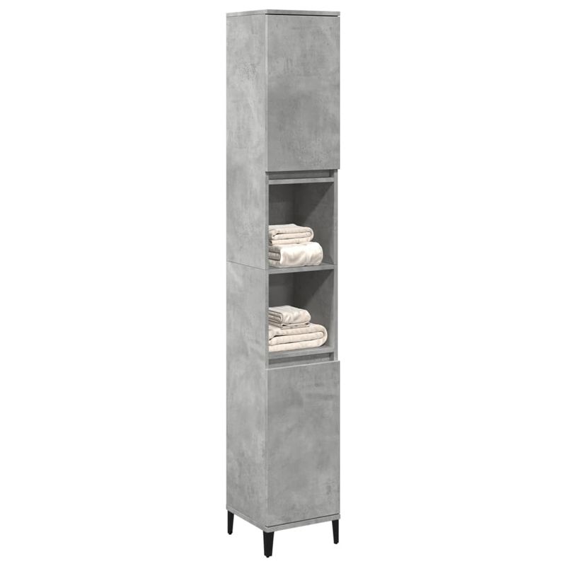 Casa si Gradina - Mobilier - Mobilier baie - Corpuri baie - Dulap de baie, gri beton, 30x30x190 cm, lemn prelucrat - Infinity.ro
