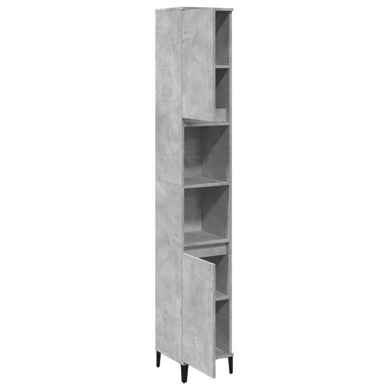 Casa si Gradina - Mobilier - Mobilier baie - Corpuri baie - Dulap de baie, gri beton, 30x30x190 cm, lemn prelucrat - Infinity.ro