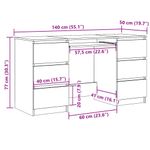 Casa si Gradina - Mobilier - Mese si birouri - Birouri - Birou de scris, lemn prelucrat, 140x50x77 cm, lemn prelucrat - Infinity.ro