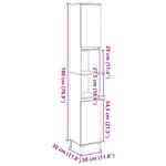 Casa si Gradina - Mobilier - Mobilier baie - Corpuri baie - Dulap de baie, gri beton, 30x30x190 cm, lemn prelucrat - Infinity.ro
