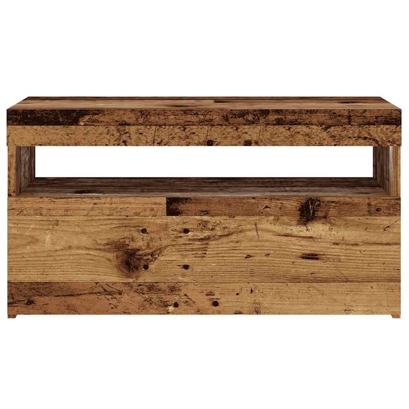 Casa si Gradina - Mobilier - Comode si corpuri - Comode - Dulap TV cu lumini LED lemn vechi 75x35x40 cm lemn prelucrat - Infinity.ro