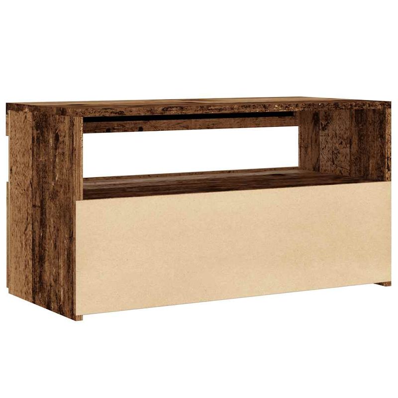 Casa si Gradina - Mobilier - Comode si corpuri - Comode - Dulap TV cu lumini LED lemn vechi 75x35x40 cm lemn prelucrat - Infinity.ro