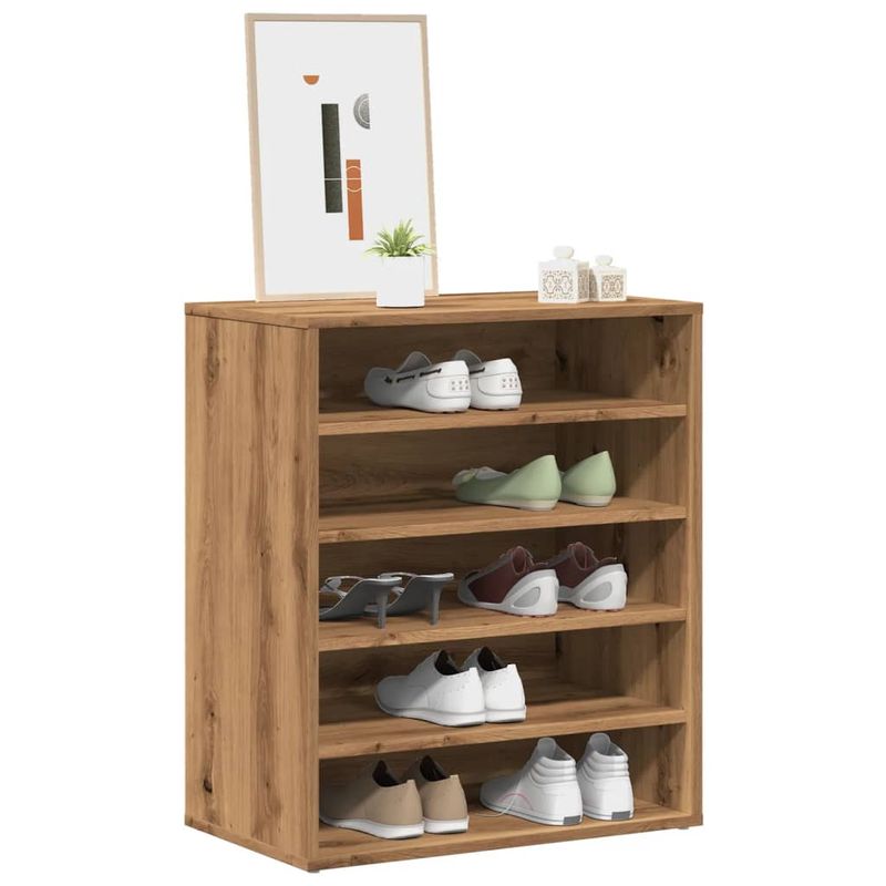 Casa si Gradina - Mobilier - Organizare si depozitare - Organizator incaltaminte - Pantofar, stejar artizanal, 60x35x70 cm lemn prelucrat, model shoe cabinet without door - Infinity.ro