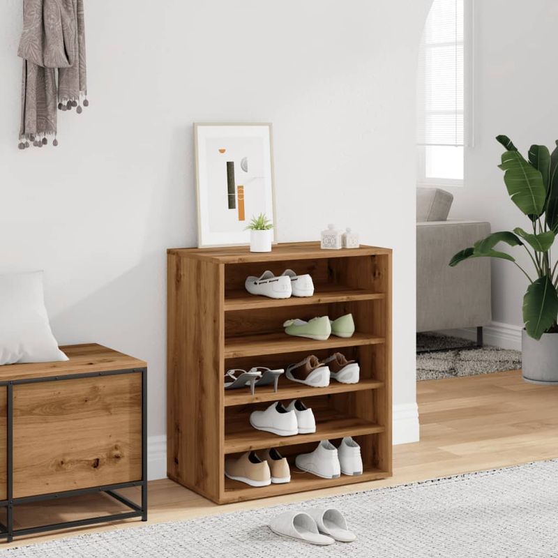 Casa si Gradina - Mobilier - Organizare si depozitare - Organizator incaltaminte - Pantofar, stejar artizanal, 60x35x70 cm lemn prelucrat, model shoe cabinet without door - Infinity.ro