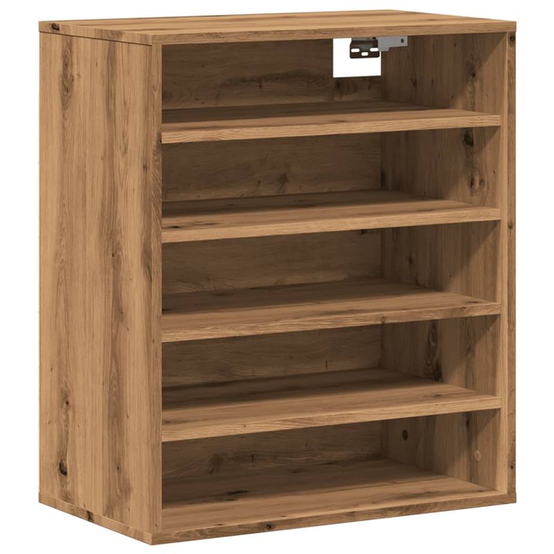 Casa si Gradina - Mobilier - Organizare si depozitare - Organizator incaltaminte - Pantofar, stejar artizanal, 60x35x70 cm lemn prelucrat, model shoe cabinet without door - Infinity.ro