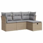 Casa si Gradina - Gradina si terasa - Mobilier exterior - Seturi mobila gradina - Set canapele de gradina, 4 piese, cu perne, bej, poliratan - Infinity.ro