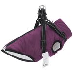 Petshop - Articole imbracaminte - Haine animale - Haina caini cu ham impermeabila reflectorizanta, violet, 2XL - Infinity.ro