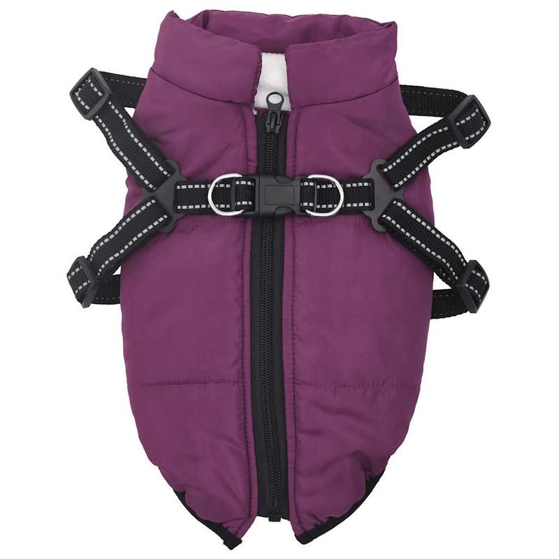 Petshop - Articole imbracaminte - Haine animale - Haina caini cu ham impermeabila reflectorizanta, violet, 2XL - Infinity.ro