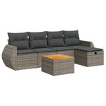Casa si Gradina - Gradina si terasa - Mobilier exterior - Seturi mobila gradina - Set mobilier gradina cu perne, 6 piese, gri, poliratan - Infinity.ro