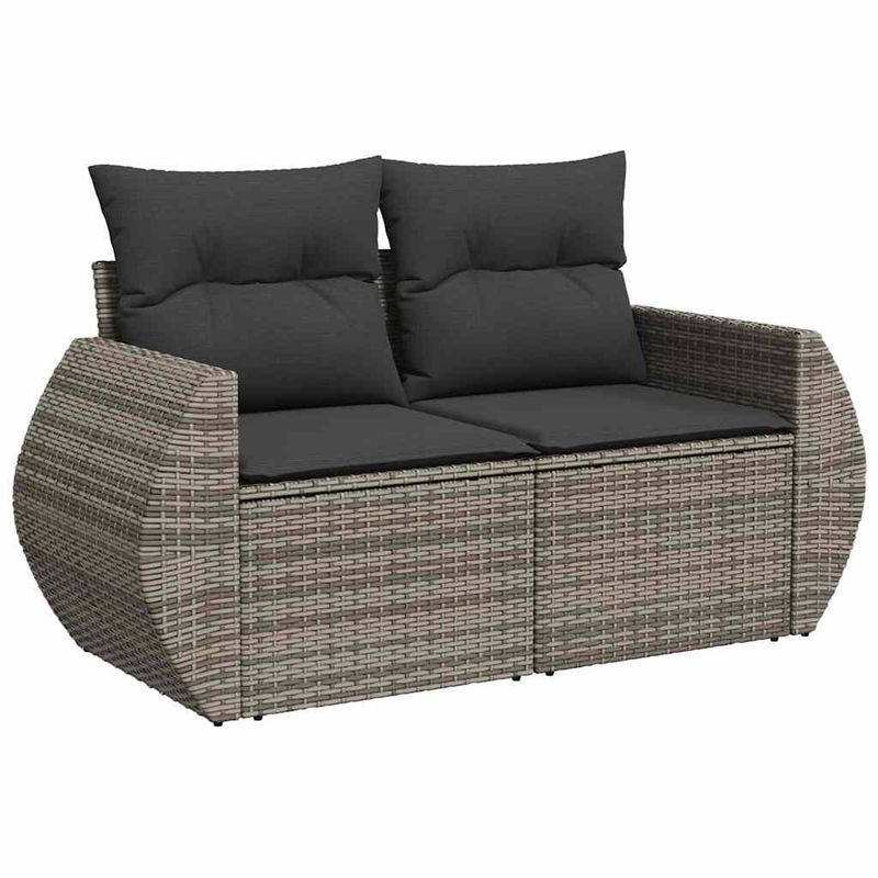Casa si Gradina - Gradina si terasa - Mobilier exterior - Seturi mobila gradina - Set mobilier gradina cu perne, 6 piese, gri, poliratan - Infinity.ro
