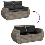 Casa si Gradina - Gradina si terasa - Mobilier exterior - Seturi mobila gradina - Set mobilier gradina cu perne, 6 piese, gri, poliratan - Infinity.ro