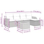 Casa si Gradina - Gradina si terasa - Mobilier exterior - Seturi mobila gradina - Set mobilier gradina cu perne, 6 piese, gri, poliratan - Infinity.ro