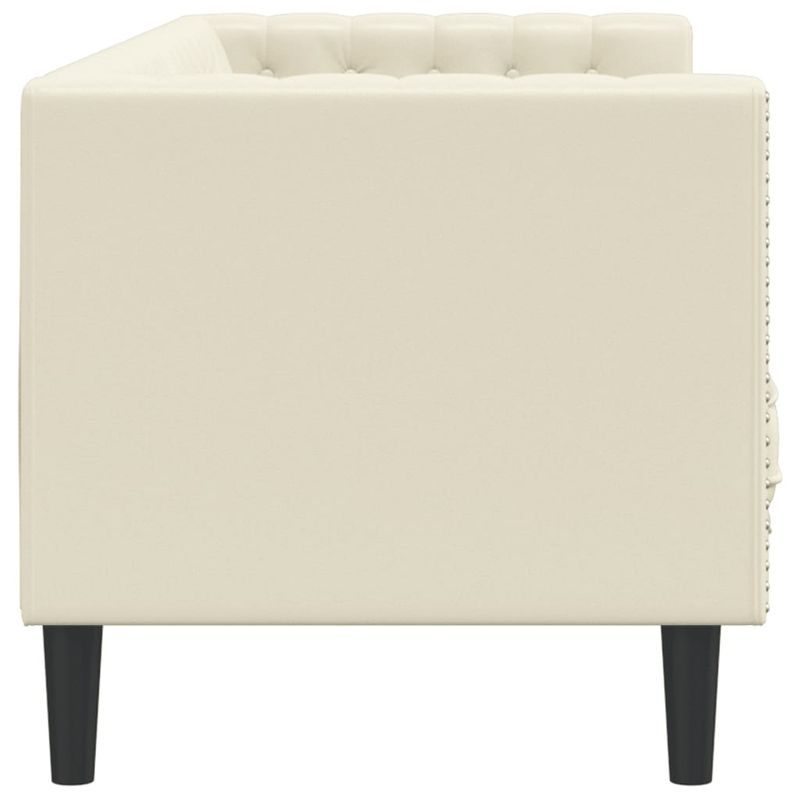 Casa si Gradina - Mobilier - Canapele si coltare - Canapele - Canapea Chesterfield cu 3 locuri, crem, piele ecologica - Infinity.ro