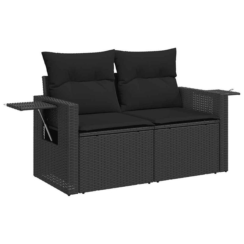 Casa si Gradina - Gradina si terasa - Mobilier exterior - Seturi mobila gradina - Set mobilier de gradina cu perne, 5 piese, negru, poliratan - Infinity.ro