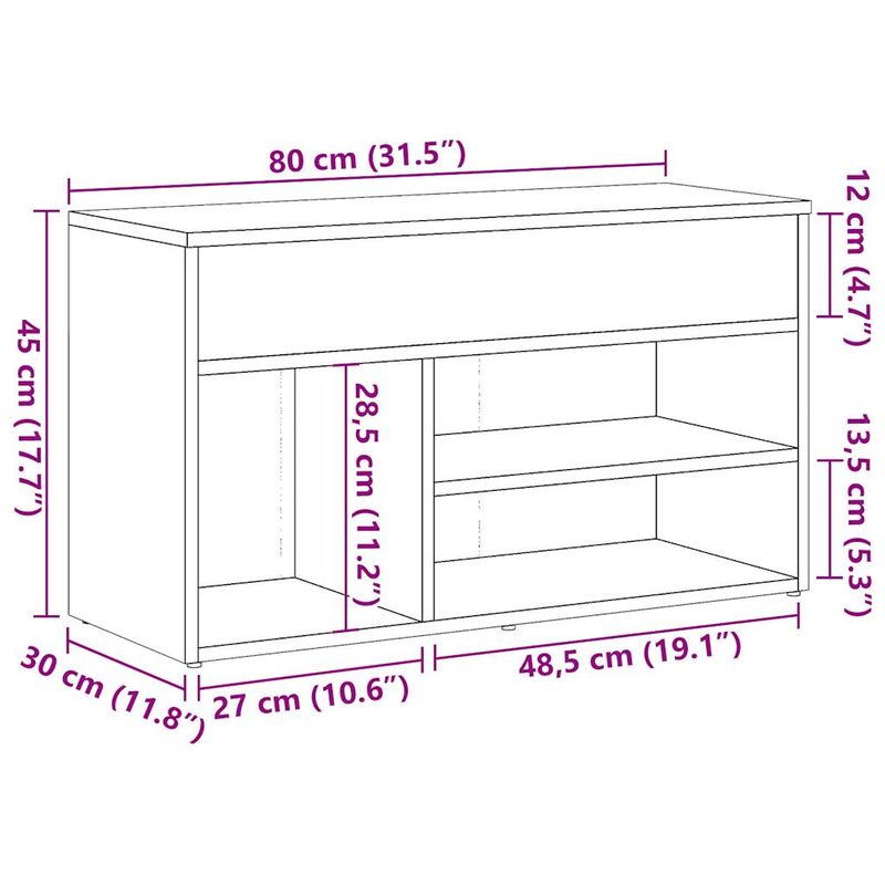 Casa si Gradina - Mobilier - Organizare si depozitare - Organizator incaltaminte - Bancheta pantofar stejar artizanal 80x30x45 cm, lemn prelucrat - Infinity.ro