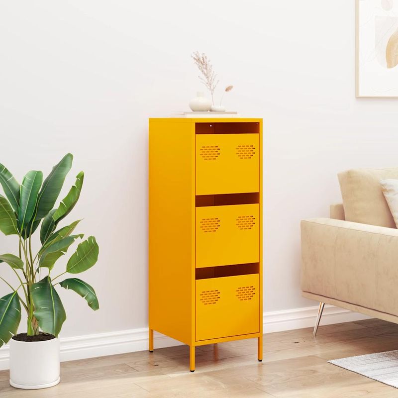 Casa si Gradina - Mobilier - Comode si corpuri - Corpuri bucatarie - Dulap inalt, galben mustar, 39x35x103,5 cm, otel - Infinity.ro