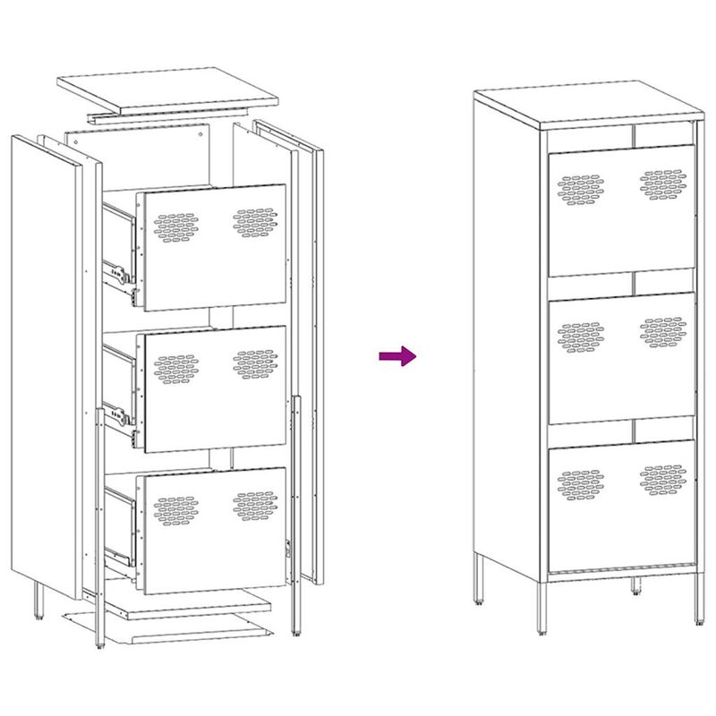 Casa si Gradina - Mobilier - Comode si corpuri - Corpuri bucatarie - Dulap inalt, galben mustar, 39x35x103,5 cm, otel - Infinity.ro
