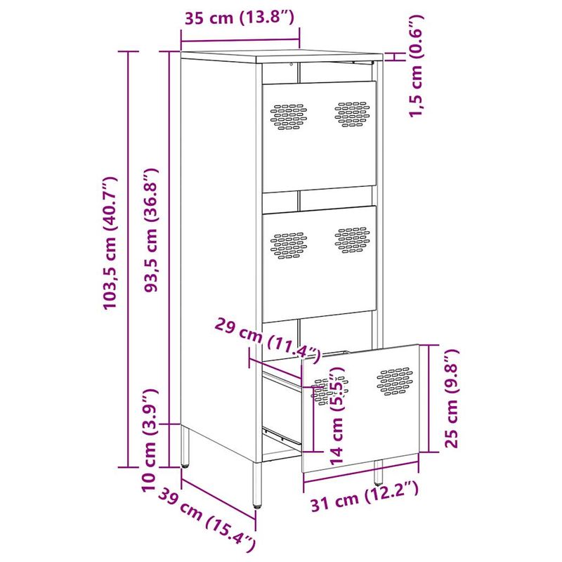 Casa si Gradina - Mobilier - Comode si corpuri - Corpuri bucatarie - Dulap inalt, galben mustar, 39x35x103,5 cm, otel - Infinity.ro