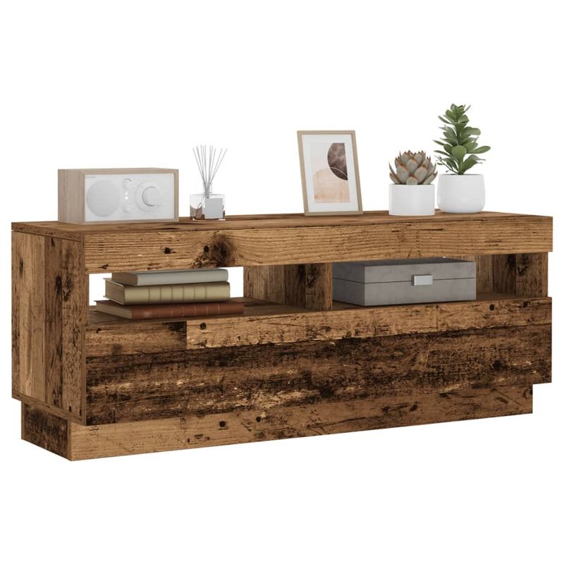 Casa si Gradina - Mobilier - Comode si corpuri - Comode - Dulap TV cu lumini LED lemn vechi 100x35x40 cm lemn prelucrat - Infinity.ro