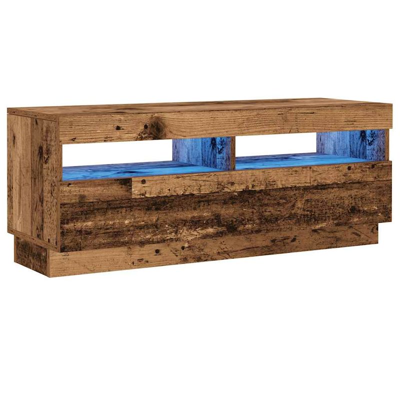Casa si Gradina - Mobilier - Comode si corpuri - Comode - Dulap TV cu lumini LED lemn vechi 100x35x40 cm lemn prelucrat - Infinity.ro