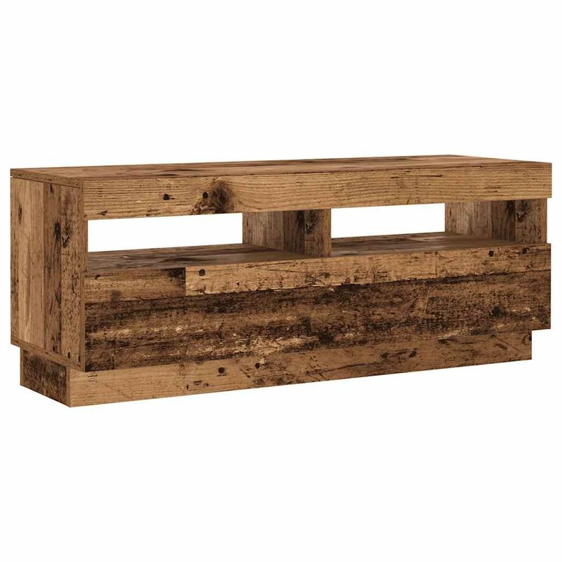 Casa si Gradina - Mobilier - Comode si corpuri - Comode - Dulap TV cu lumini LED lemn vechi 100x35x40 cm lemn prelucrat - Infinity.ro
