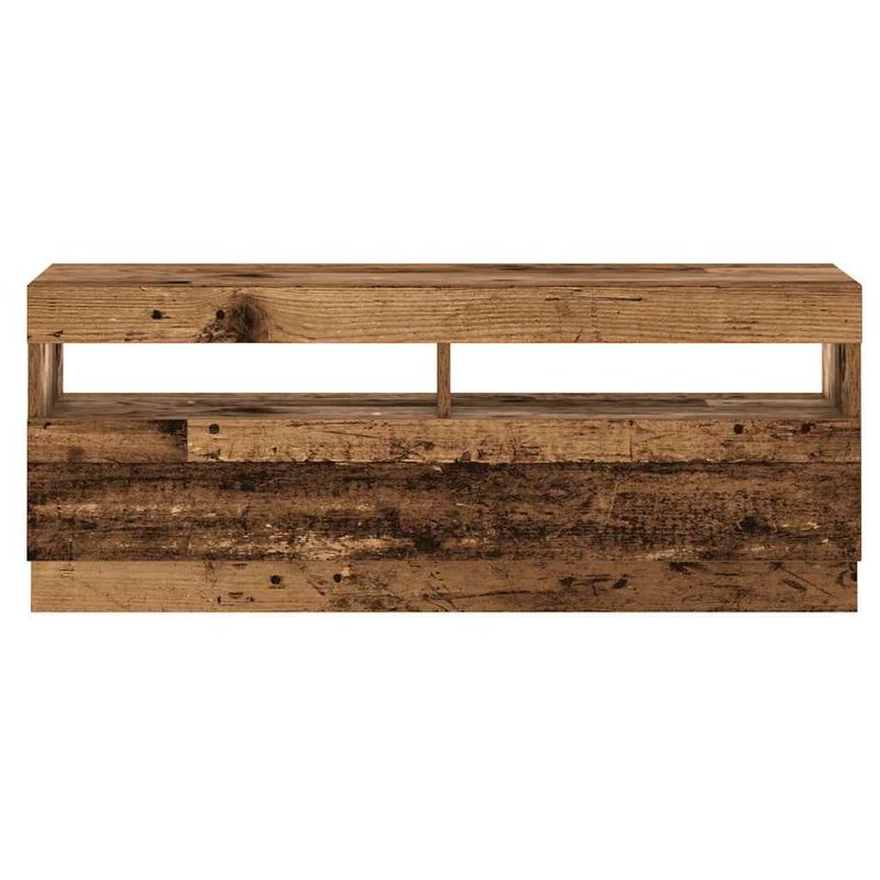 Casa si Gradina - Mobilier - Comode si corpuri - Comode - Dulap TV cu lumini LED lemn vechi 100x35x40 cm lemn prelucrat - Infinity.ro