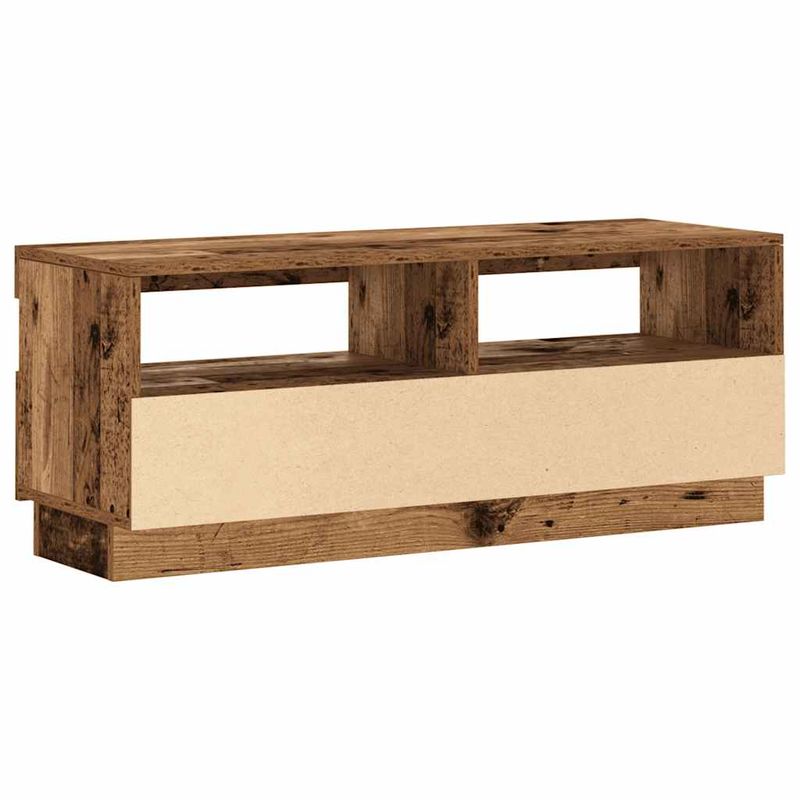 Casa si Gradina - Mobilier - Comode si corpuri - Comode - Dulap TV cu lumini LED lemn vechi 100x35x40 cm lemn prelucrat - Infinity.ro