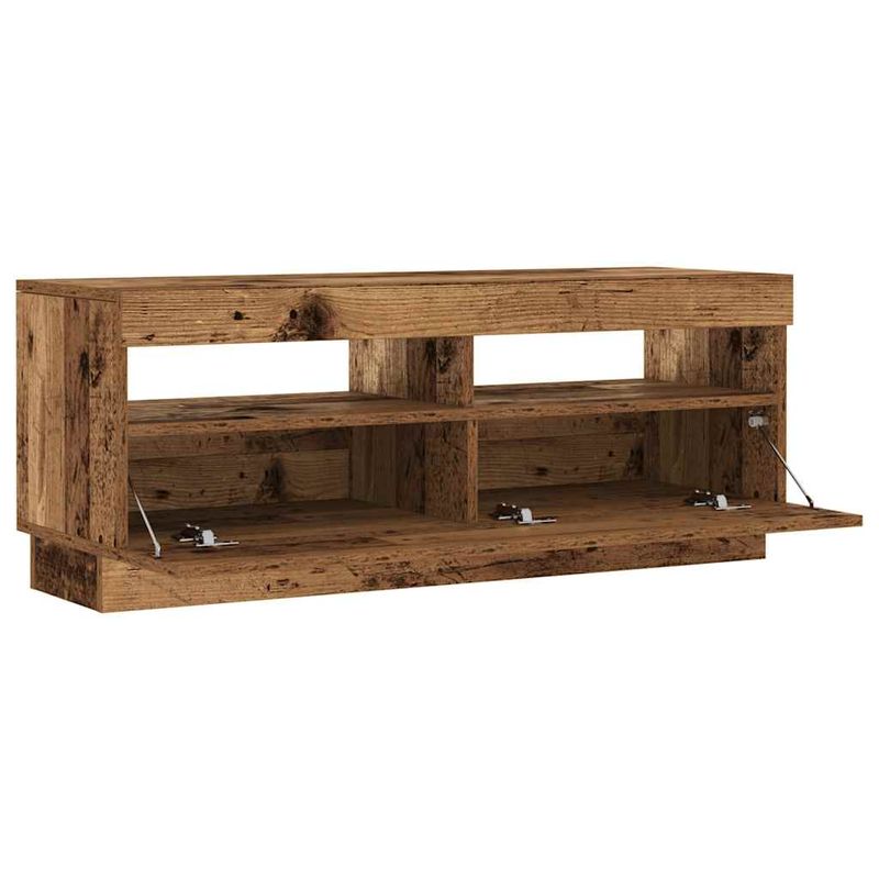Casa si Gradina - Mobilier - Comode si corpuri - Comode - Dulap TV cu lumini LED lemn vechi 100x35x40 cm lemn prelucrat - Infinity.ro