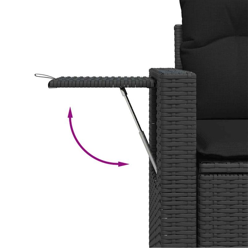 Casa si Gradina - Gradina si terasa - Mobilier exterior - Seturi mobila gradina - Set mobilier de gradina cu perne, 6 piese, negru, poliratan - Infinity.ro