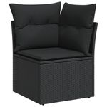 Casa si Gradina - Gradina si terasa - Mobilier exterior - Seturi mobila gradina - Set mobilier de gradina cu perne, 6 piese, negru, poliratan - Infinity.ro