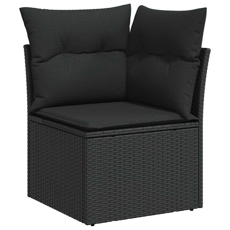 Casa si Gradina - Gradina si terasa - Mobilier exterior - Seturi mobila gradina - Set mobilier de gradina cu perne, 8 piese, negru, poliratan - Infinity.ro