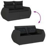 Casa si Gradina - Gradina si terasa - Mobilier exterior - Seturi mobila gradina - Set mobilier de gradina cu perne, 8 piese, negru, poliratan - Infinity.ro
