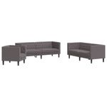 Casa si Gradina - Mobilier - Seturi de mobilier - Seturi living - Set canapele Chesterfield cu 3 locuri, gri, piele eco. - Infinity.ro