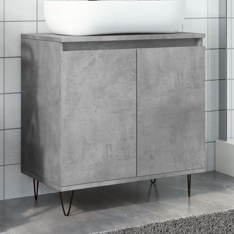 Casa si Gradina - Mobilier - Seturi de mobilier - Seturi baie - Dulap de baie, gri beton, 58x33x60 cm, lemn prelucrat - Infinity.ro