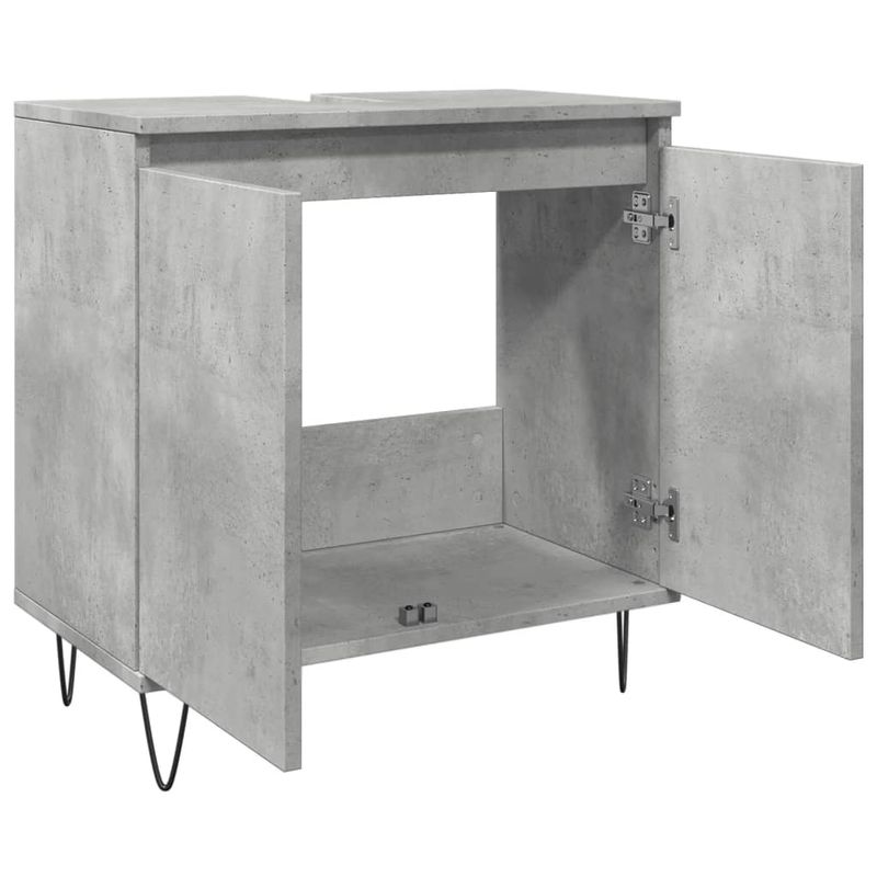 Casa si Gradina - Mobilier - Seturi de mobilier - Seturi baie - Dulap de baie, gri beton, 58x33x60 cm, lemn prelucrat - Infinity.ro