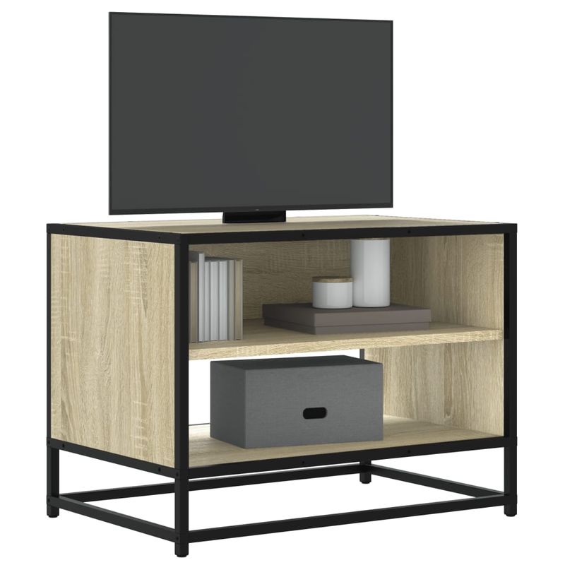 Casa si Gradina - Mobilier - Comode si corpuri - Comode - Comoda TV, stejar sonoma, 61x40x46 cm, lemn prelucrat si metal - Infinity.ro