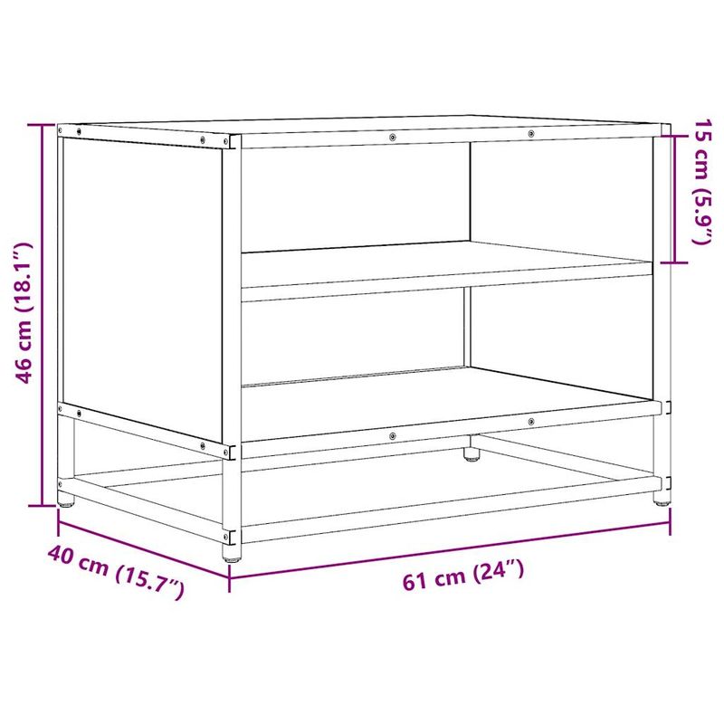 Casa si Gradina - Mobilier - Comode si corpuri - Comode - Comoda TV, stejar sonoma, 61x40x46 cm, lemn prelucrat si metal - Infinity.ro