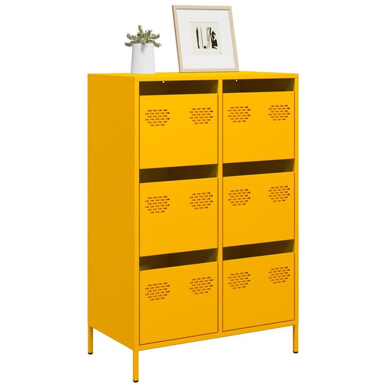 Casa si Gradina - Mobilier - Comode si corpuri - Corpuri bucatarie - Dulap inalt, galben mustar, 68x39x101,5 cm, otel - Infinity.ro