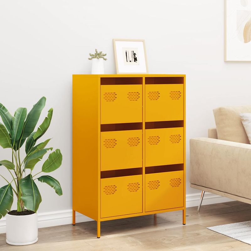 Casa si Gradina - Mobilier - Comode si corpuri - Corpuri bucatarie - Dulap inalt, galben mustar, 68x39x101,5 cm, otel - Infinity.ro