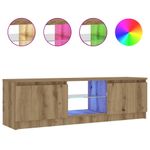 Casa si Gradina - Mobilier - Comode si corpuri - Comode - Dulap TV cu LED stejar artizanal 120x30x36cm lemn prelucrat - Infinity.ro