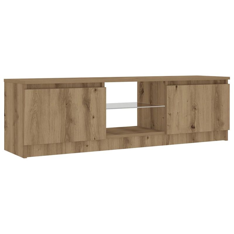 Casa si Gradina - Mobilier - Comode si corpuri - Comode - Dulap TV cu LED stejar artizanal 120x30x36cm lemn prelucrat - Infinity.ro