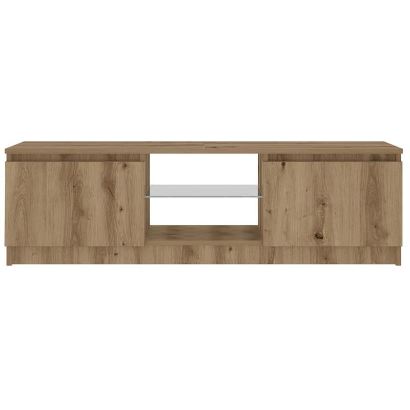 Casa si Gradina - Mobilier - Comode si corpuri - Comode - Dulap TV cu LED stejar artizanal 120x30x36cm lemn prelucrat - Infinity.ro