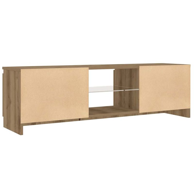 Casa si Gradina - Mobilier - Comode si corpuri - Comode - Dulap TV cu LED stejar artizanal 120x30x36cm lemn prelucrat - Infinity.ro