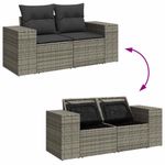 Casa si Gradina - Gradina si terasa - Mobilier exterior - Seturi mobila gradina - Set mobilier gradina cu perne, 6 piese, gri, poliratan - Infinity.ro