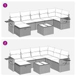 Casa si Gradina - Gradina si terasa - Mobilier exterior - Seturi mobila gradina - Set mobilier de gradina cu perne, 8 piese, negru, poliratan - Infinity.ro