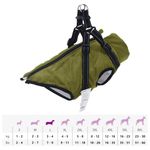 Petshop - Articole imbracaminte - Haine animale - Haina caini cu ham impermeabila reflectorizanta, verde kaki, L - Infinity.ro