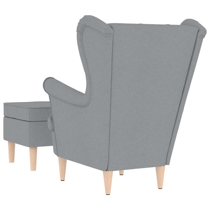 Casa si Gradina - Mobilier - Scaune si fotolii - Fotolii - Fotoliu cu taburet pentru picioare, gri deschis material textil - Infinity.ro